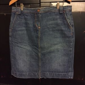 J Crew denim pencil skirt w/ copper hardware